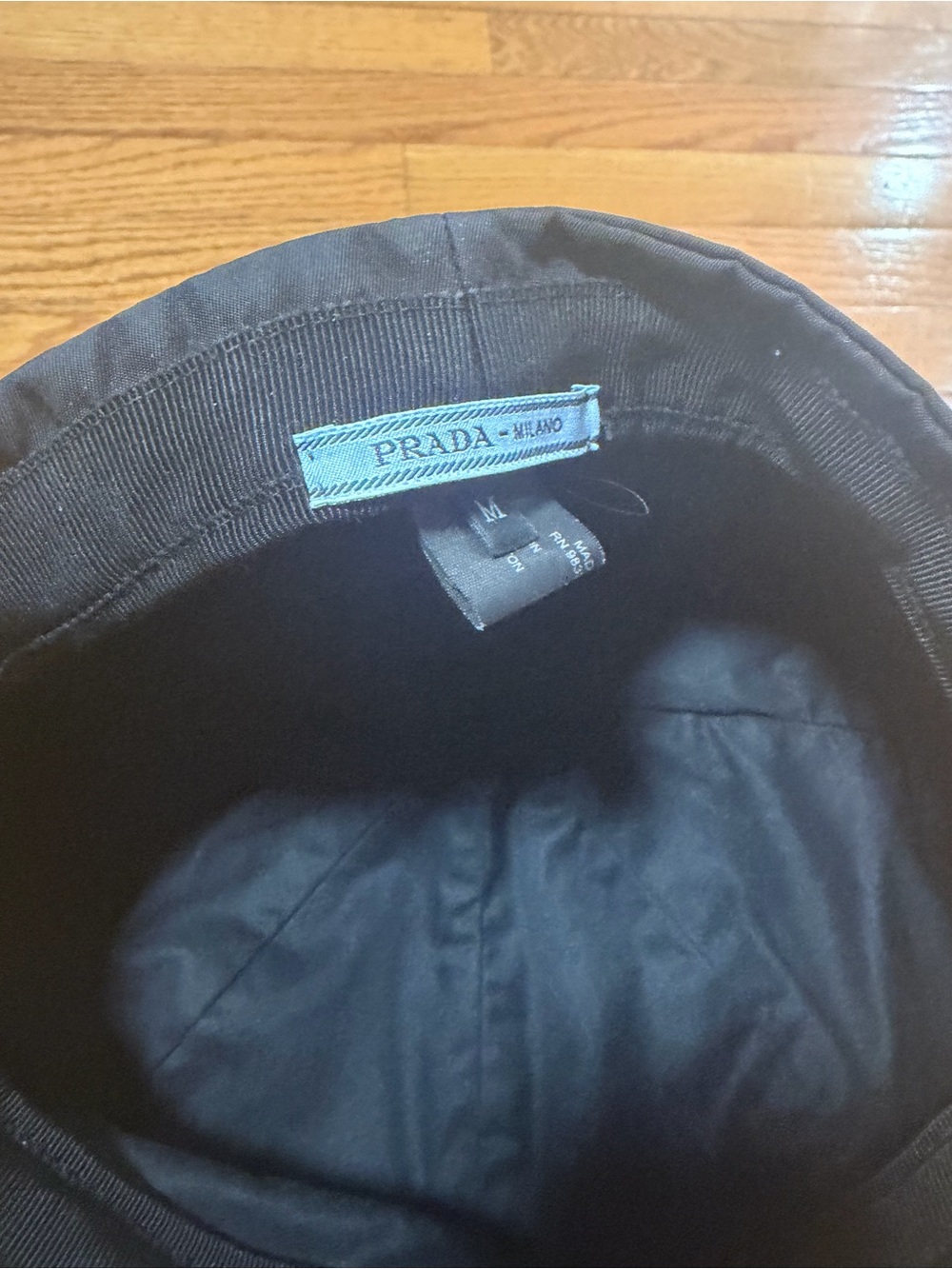 Prada Black Logo Nylon Hat Sz M - Picture 4 of 6